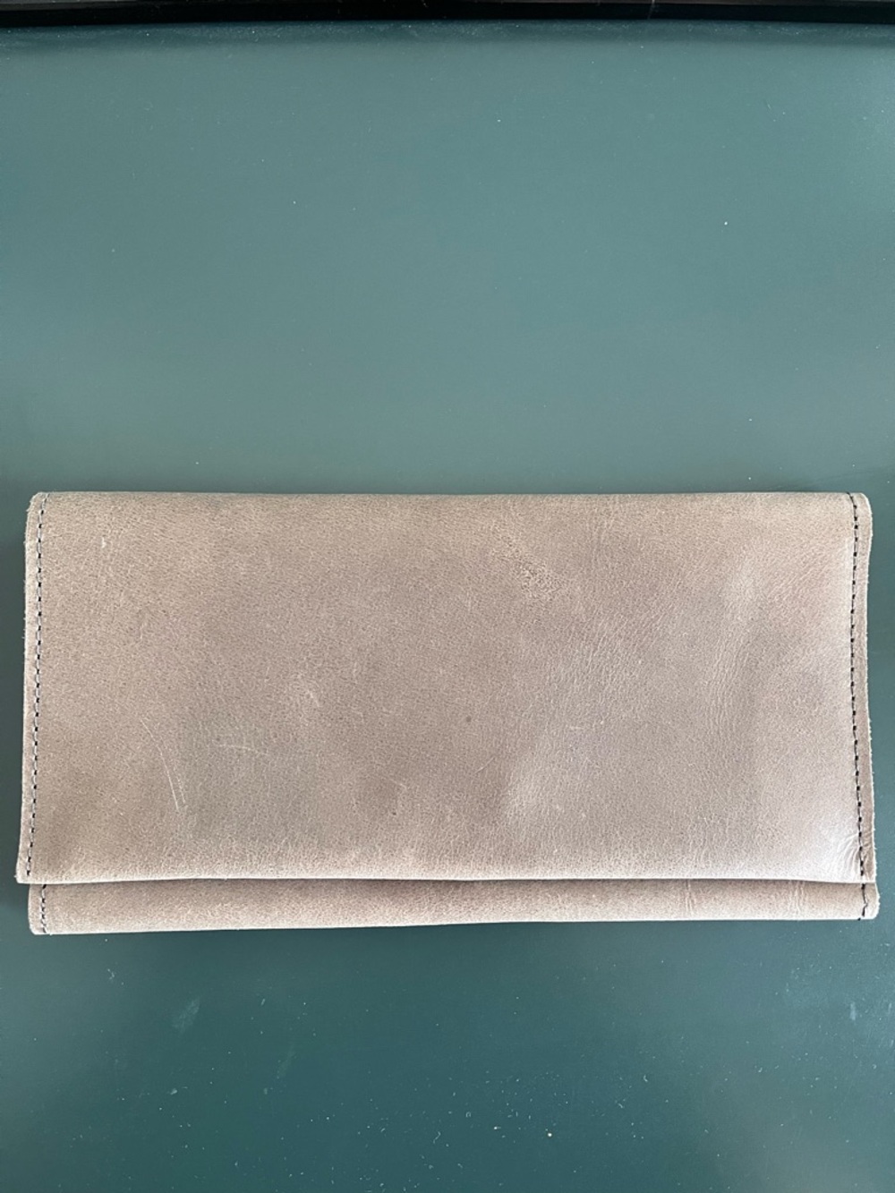 Able Taupe Leather Long Wallet
